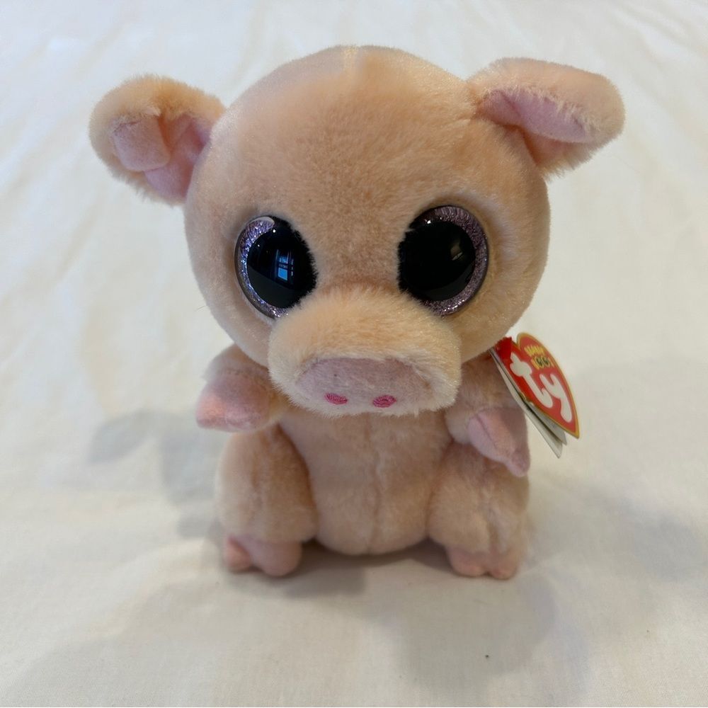 NWT Ty Beanie Boos Piggley 7 Inches Plushie Glittery Eyes